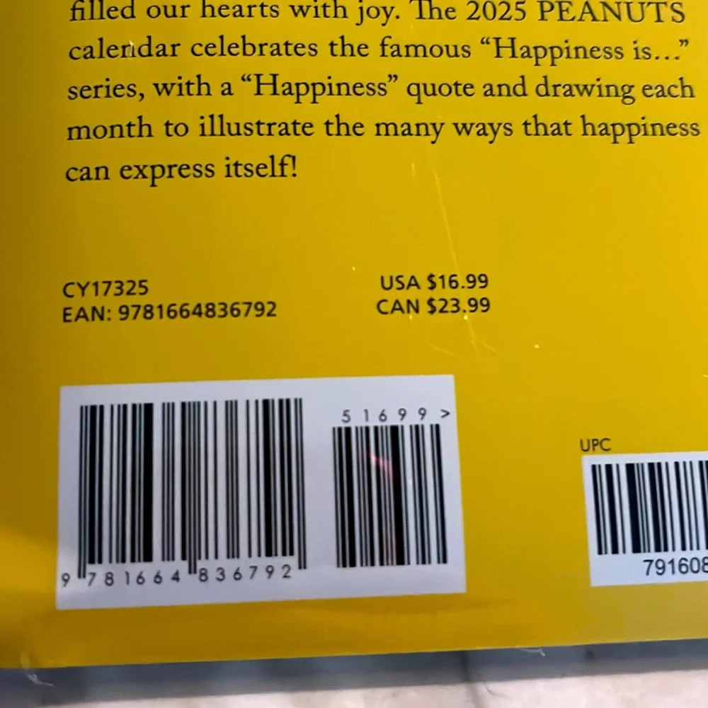 2025 Peanuts Snoopy Charlie Brown Calendar NWT